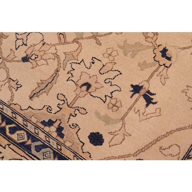 Boho Chic Ziegler Beige Peach Hand-Knotted Wool Rug - 9'0'' X 11'5'' For Sale - Image 4 of 8