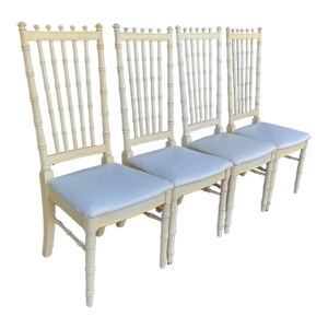 1970s Faux Bamboo Thomasville Dining Chairs - Set of 4