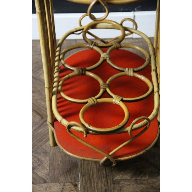 Red Vintage Bamboo and Rattan Bar, 1950s For Sale - Image 8 of 17