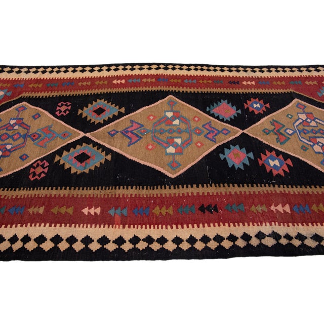 1960s Mid-20th Century Turkish Kilim Multicolor Handmade Tribal Wool Rug For Sale - Image 5 of 10