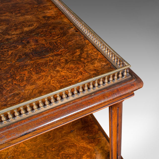 Brown Antique Canterbury Whatnot, English Burr Walnut, Display Stand, Etagere, Regency For Sale - Image 8 of 10