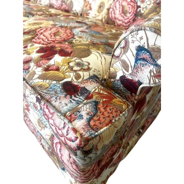 1980s Vintage English Country Style Botanical Chintz Sofa For Sale - Image 5 of 7