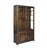 This two-part Chinese display cabinet is crafted from a dark, richly grained wood with a warm, aged patina. The upper...