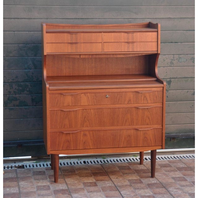 1960s Danish Desktop in Teak with Mirror, 1960s For Sale - Image 5 of 17