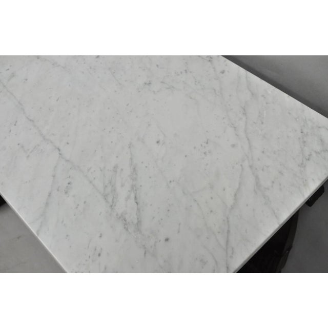 Antique French Empire Mahogany White Marble Top Console Hall Table W/ Drawer For Sale - Image 14 of 18