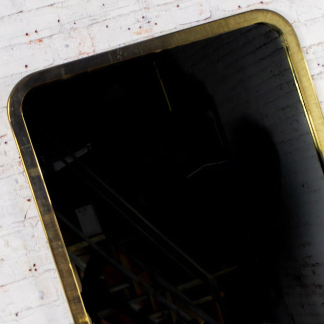 Late 20th Century Modern Wall Mirror by Milo Baughman for Thayer Coggin Brass Lamé Shape Frame For Sale - Image 12 of 18