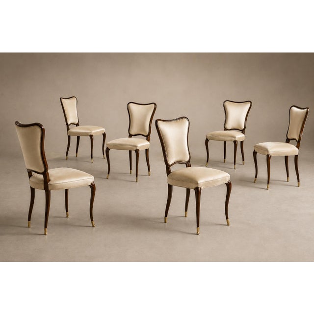Brazilian Modern Set of Eight Dining Chairs by Pisciotta E Filhos in Rosewood & Mohair, Brazil, 1950s For Sale - Image 4 of 18