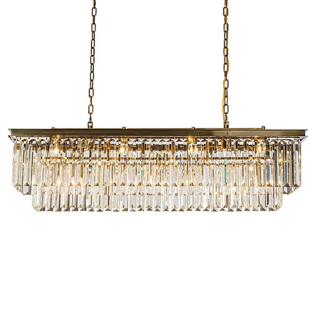 Metal Aloadecor 12-Light Modern Gold Fringe Crystal Chandelier for Dining Room With Crystal Accents For Sale - Image 7 of 7