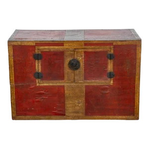 Antique Korean Painted Marriage Chest