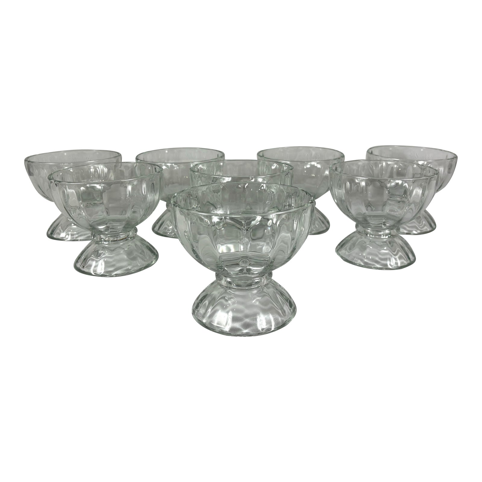 Vintage Libbey Ribbed Glass Footed Ice Cream Cups, Set of 8 | Chairish
