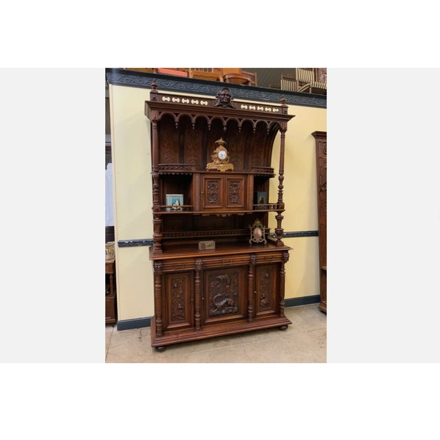 Neo-Renaissance Column Buffet, 1880 For Sale - Image 6 of 12