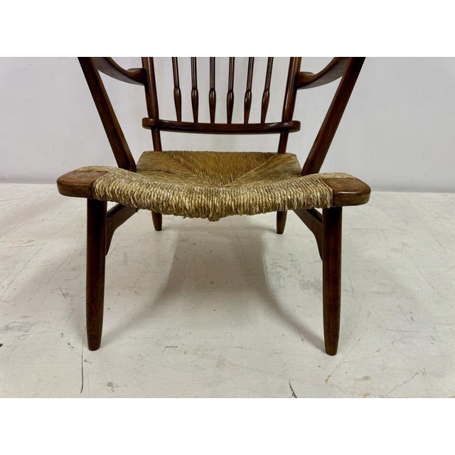 Dutch Stick Back and Rush Seat attributed to De Ster Gelderland, 1950s For Sale - Image 4 of 18