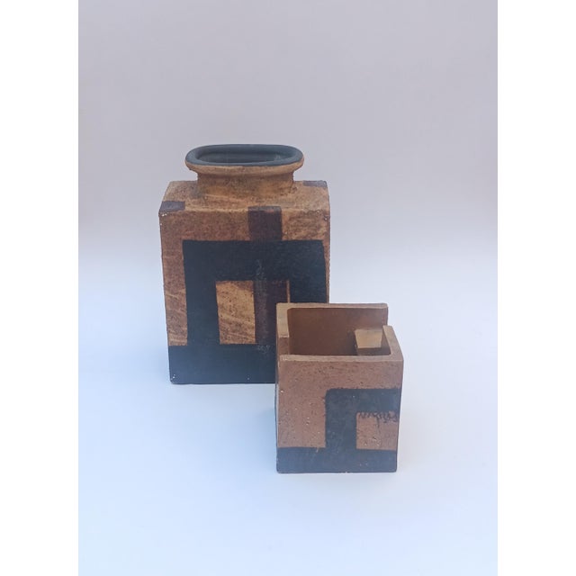 Ceramic Vase and Catchall from Bitossi, Italy, 1970s, Set of 2, in Very Good conditions. Designed 1970 to 1979