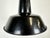 Industrial Black Enamel Factory Lamp with Cast Iron Top, 1960s For Sale - Image 6 of 18