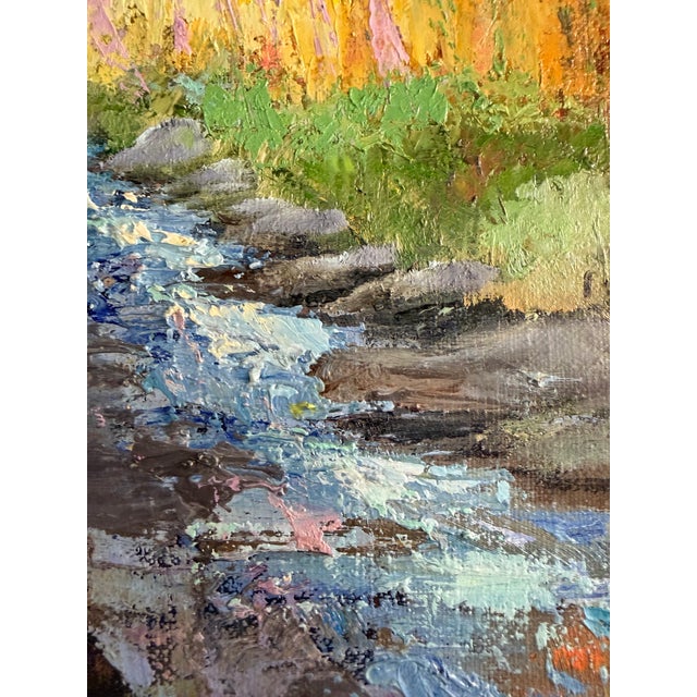 Stones Under Rushing Water, Original Oil by Julia Lawing For Sale - Image 4 of 8