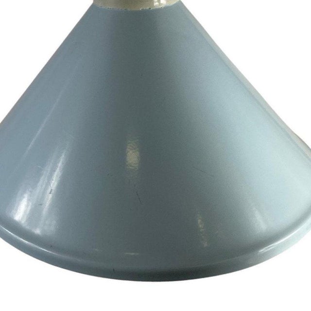 Late 20th Century Mid-Century Modern Scandinavian Pendant Light in Baby Blue Enameld Steel, 1970s For Sale - Image 5 of 6