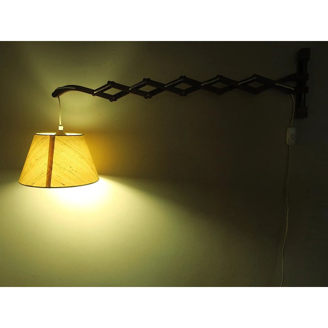 Danish Articulated Wall Light in Teak by Erik Hansen, 1960s For Sale - Image 5 of 17
