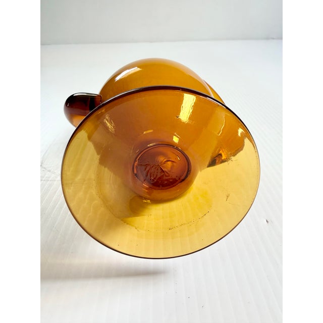 Mid 20th Century Empoli Art Glass Swung Vase Honey Amber, Cristalleria Fratelli Betti For Sale - Image 12 of 12