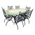 Made in Italy – Hand Painted 1990s Signed Domiziani Deruta Lava Stone Dining Table With 6 Aurora Chairs For Sale