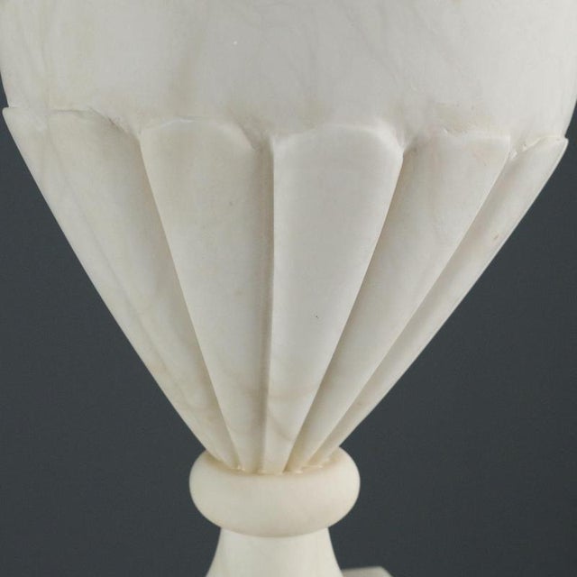 Electrified Alabaster Vase with Carved Handles For Sale - Image 6 of 11
