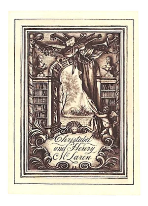 Rex Whistler Designed Bookplate For Christabel and Henry McLaren 1934