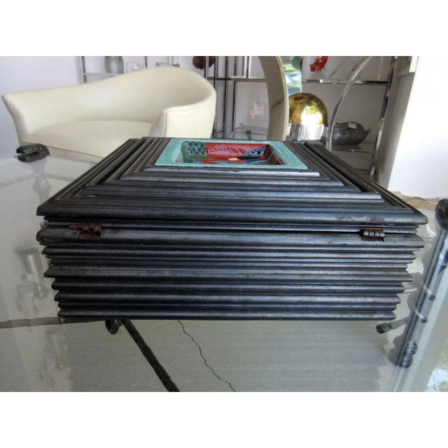 Surrealism Large Artist Box With Ceramic Inset Plaque For Sale - Image 3 of 6