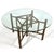 The bamboo tables are one of John McGuire's signature designs for McGuire of San Fransisco, the company he started with...