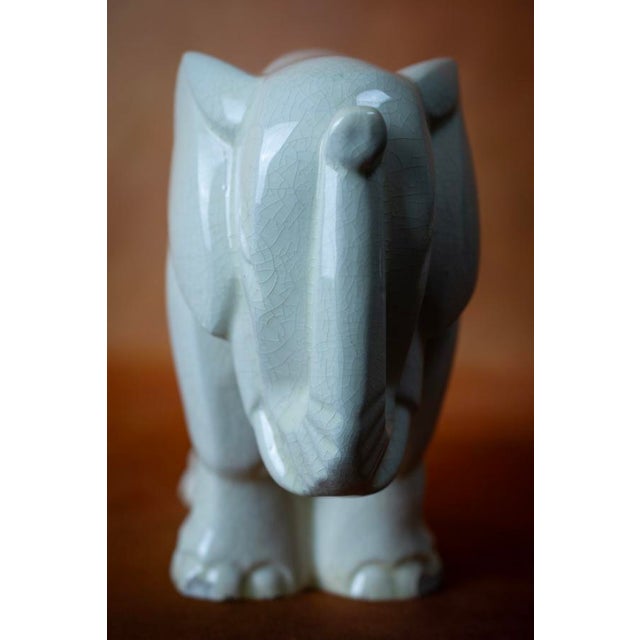 Crackled Earthenware Elephant from Charles Lemanceau, 1930s For Sale - Image 10 of 13