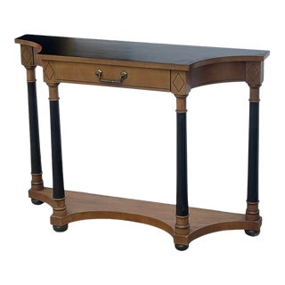 Vintage 1960s Ebony Cherry Console Sofa Table For Sale