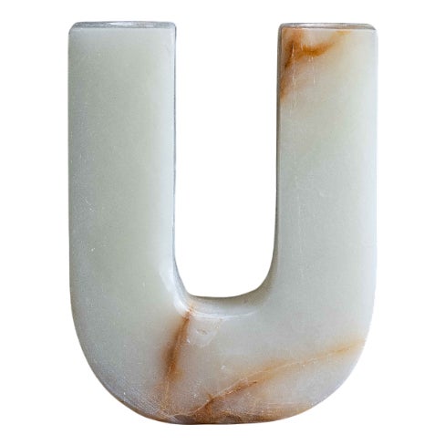 White Onyx U Candleholder by Manifeste For Sale