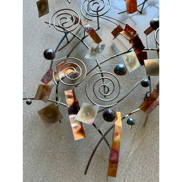Copper Vintage Signed Curtis Jeré Mixed Metal Abstract Wall Sculpture Artisan House Large For Sale - Image 8 of 18
