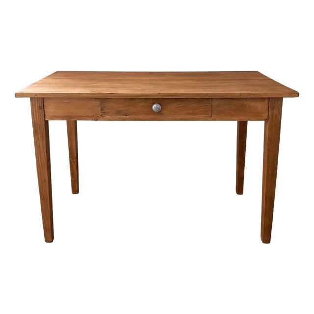 Farmhouse Table with Drawer in Wood For Sale