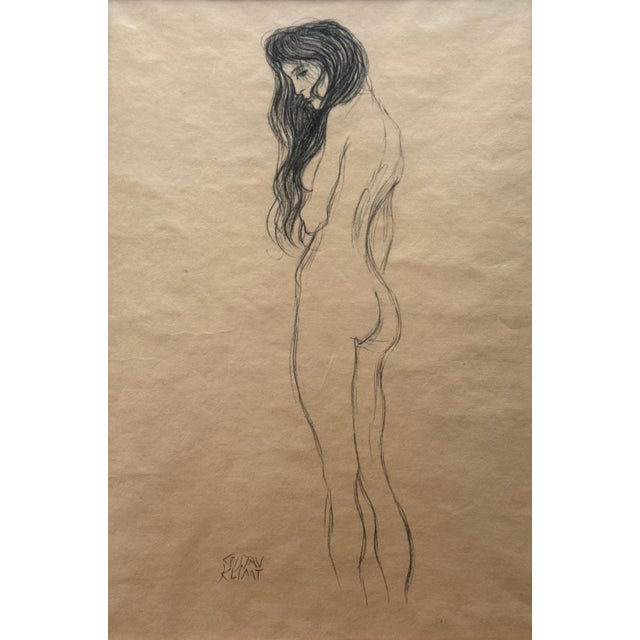 Gustav Klimt 1910s Standing Female Nude, Pencil, Signed – Gustav Klimt For Sale - Image 4 of 13