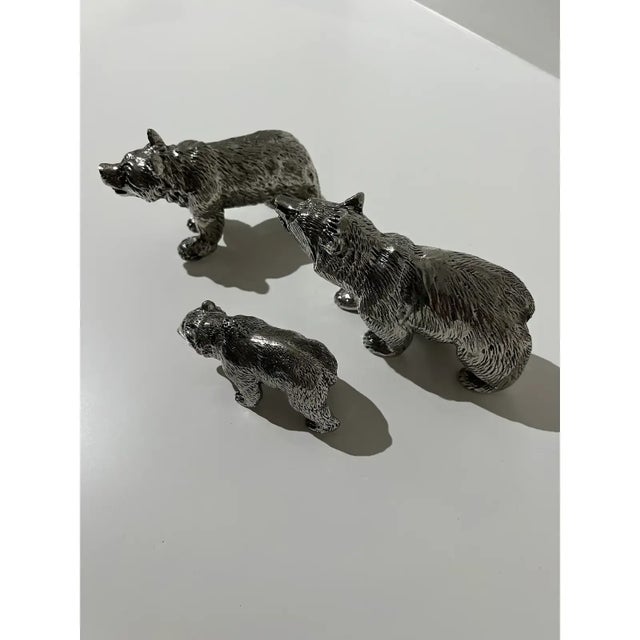 Set of 3 Pewter Bears by Cipolla Pewter, Made in Italy From Gorsuch in Aspen For Sale In Los Angeles - Image 6 of 10