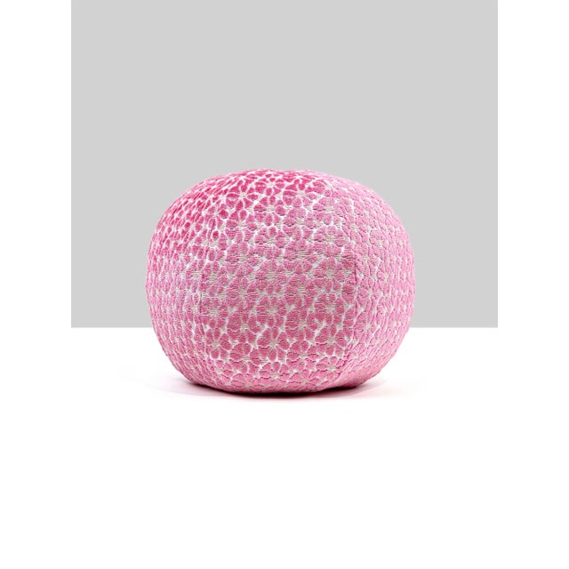 Contemporary The House Of Scalamandré Petal Velvet Circle Pillow In Pinks For Sale - Image 3 of 3