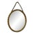 Vintage Oval Gold Leaf Wood Mirror With Chain For Sale