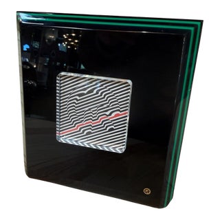 Rede Guzzini Black and Green Picture Frame With Original Box For Sale