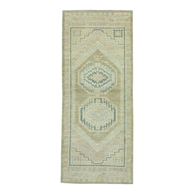 Turkish Oushak Rug 3'1" x 7'7" #19276 For Sale