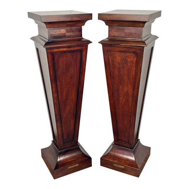 Ethan Allen Neoclassical Pedestal Plant Stand Pair Chairish