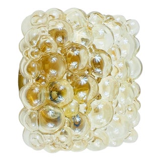 Mid-Century Amber Bubble Glass Wall Light attributed to Helena Tynell for Limburg, Germany, 1970s For Sale