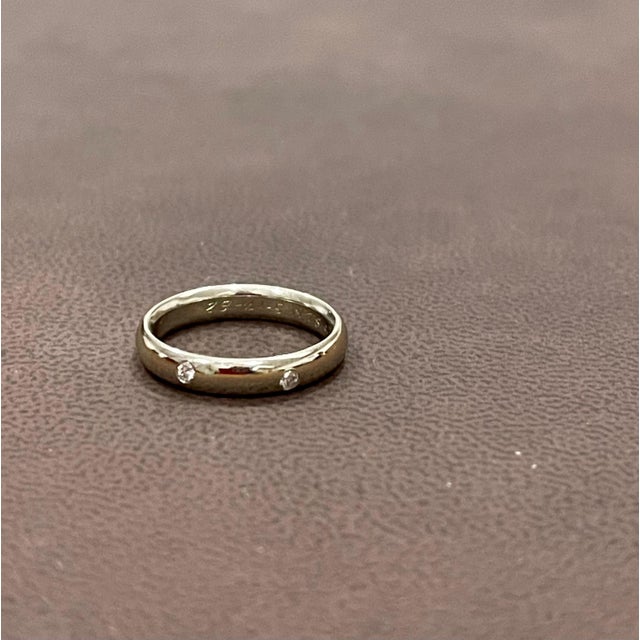 Traditional 6 Flush Set Bezel Diamond Eternity Wedding Band in 18 Karat White Gold For Sale - Image 3 of 18