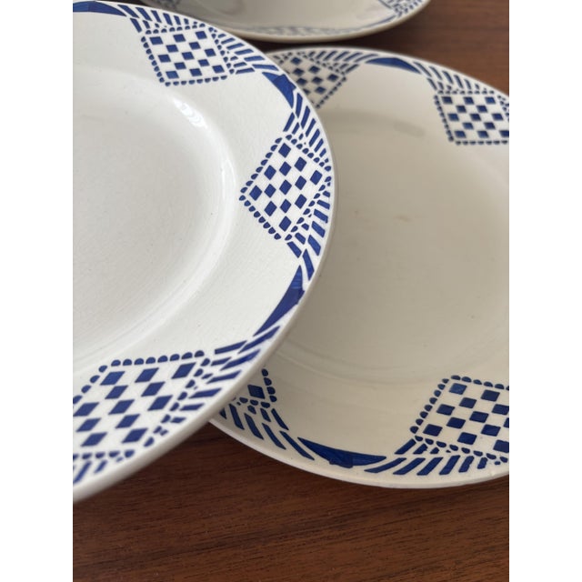 1950s Vintage Pantin Pattern Dinner Plates from Moulin Des Loups & Hamage, 1950s, Set of 6 For Sale - Image 5 of 8