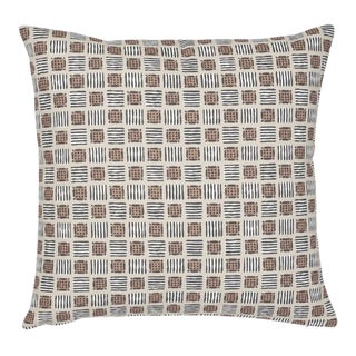 Schumacher X Celerie Kemble Mottley Grid 18" Pillow in Wren For Sale