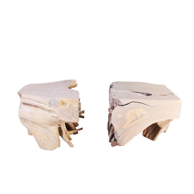 Inspired by the beauty of natural root form, this pair organic teak coffee table base is handcrafted from two piece of...