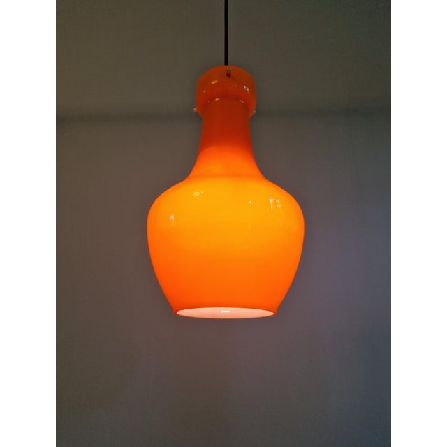Orange Space Age Orange Opaline Glass Pendant from Targetti Sankey, Italy, 1960s-1970s For Sale - Image 8 of 12