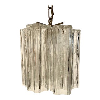 Murano Textured Glass Chandelier For Sale