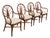 Vintage Hollywood Regency Bentwood Rattan Fan Back Dining Chairs - Set of 4 For Sale