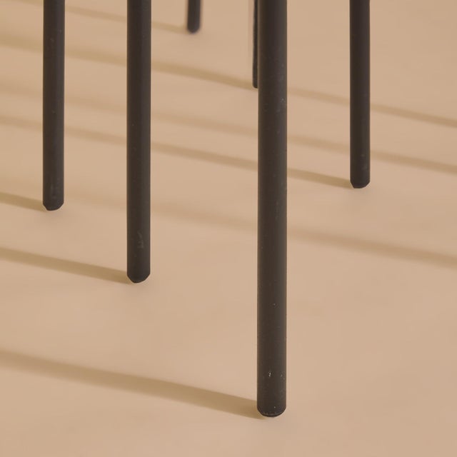 Black Trio of French Round Nesting Tables by Jacques Adnet, 1950s For Sale - Image 8 of 12