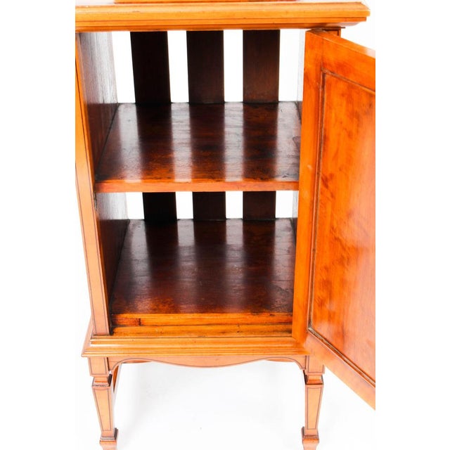 Brown Victorian Satinwood & Inlaid Bedside Cabinet, 19th Century For Sale - Image 8 of 13