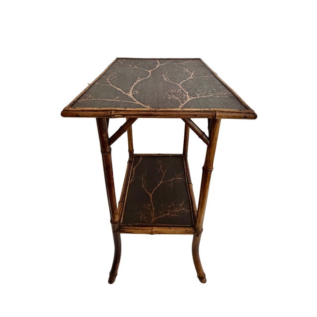 19th C Aesthetic Movement Burnt Bamboo Side Table For Sale - Image 9 of 10
